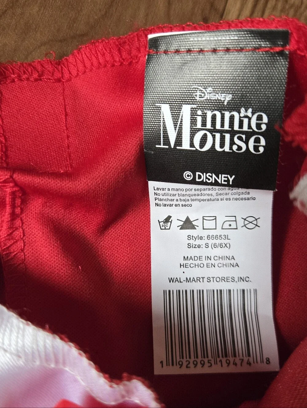 Disney Minnie Mouse Red Polka Dot Kids Tiered Costume Dress & Black Bow 6/6X EUC